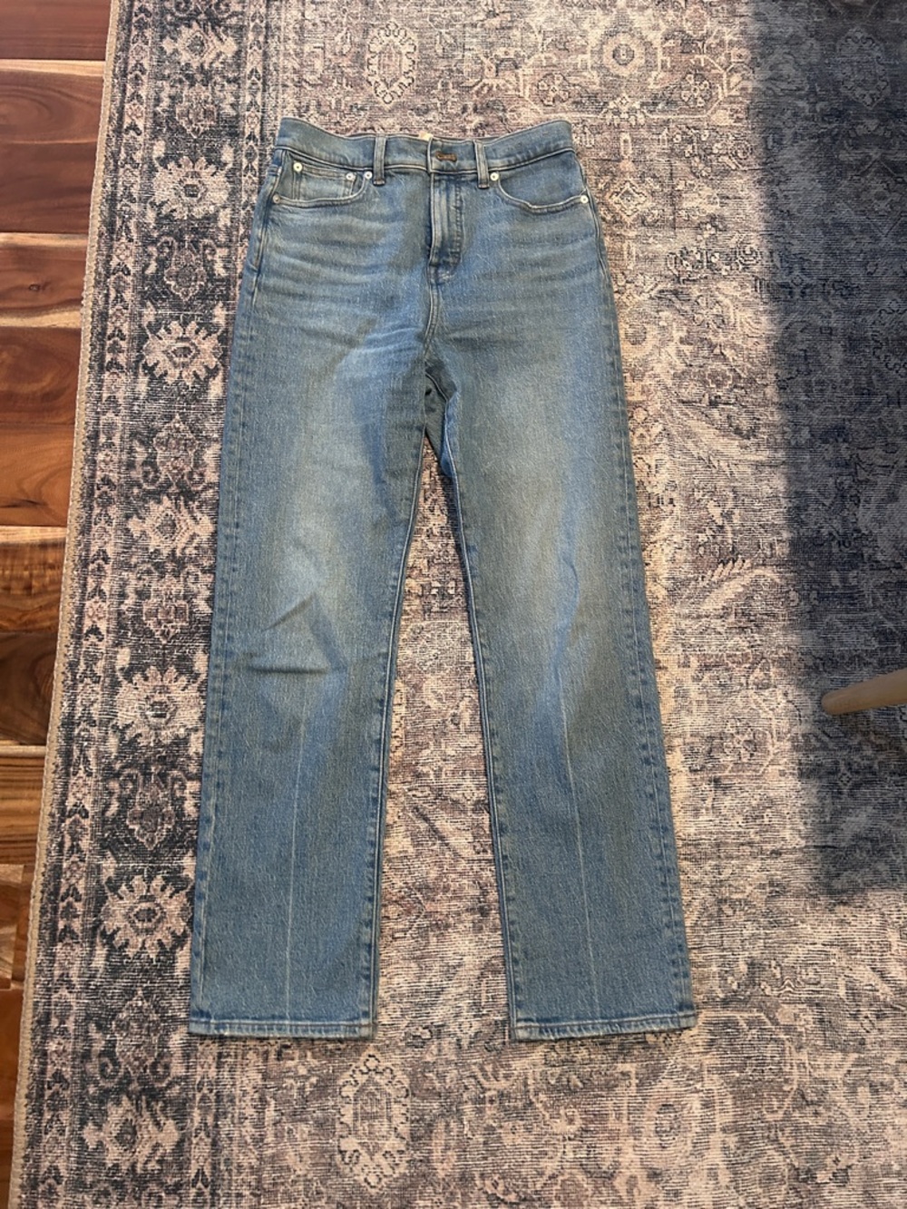 Madewell High-Rise Straight Jeans in Light Blue Wash